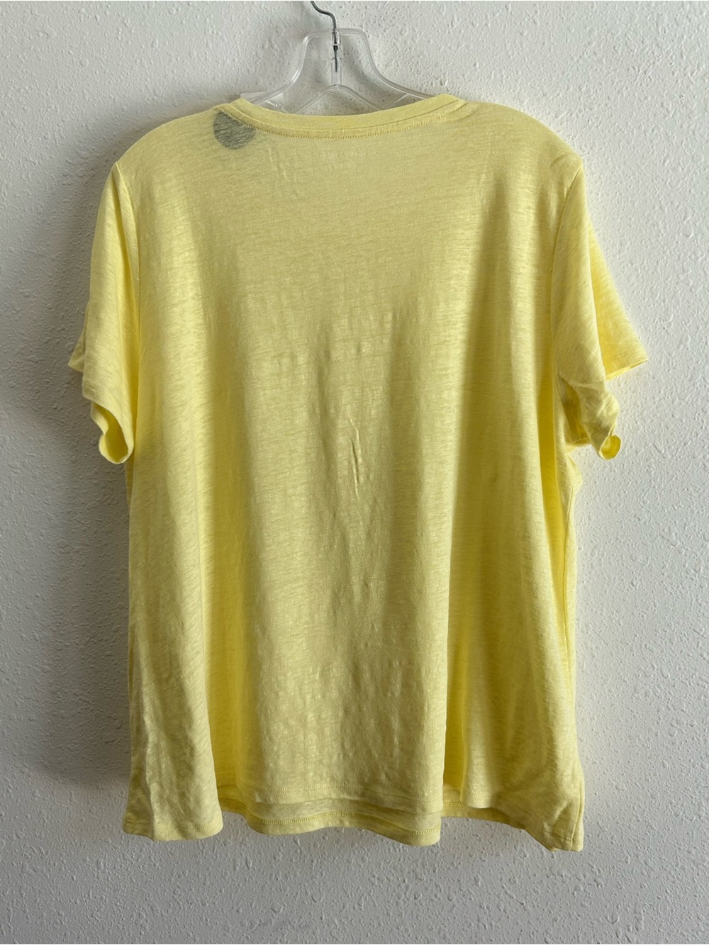 Eileen Fisher Organic Linen Shirt Top T-Shirt Women's Size L Yellow Short Sleeve - Picture 4 of 8